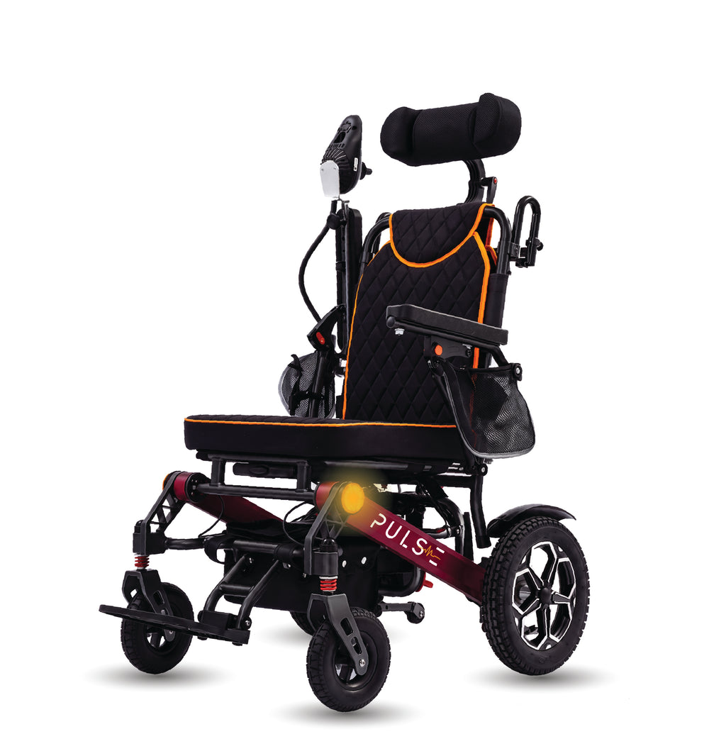 Pulse Premium Comfort electric wheelchair with reclining backrest and headrest