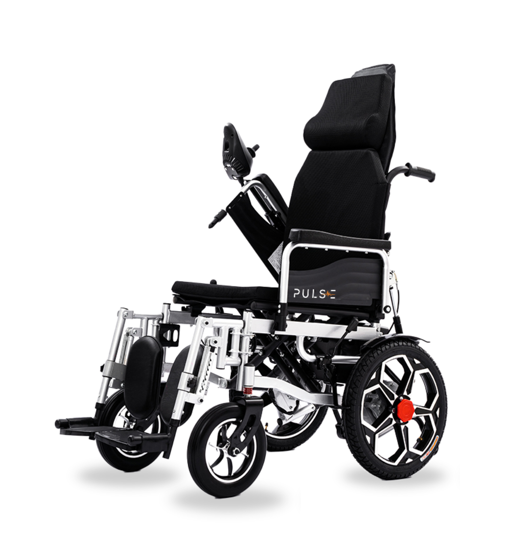 Pulse HomeCare Recliner electric wheelchair, front view