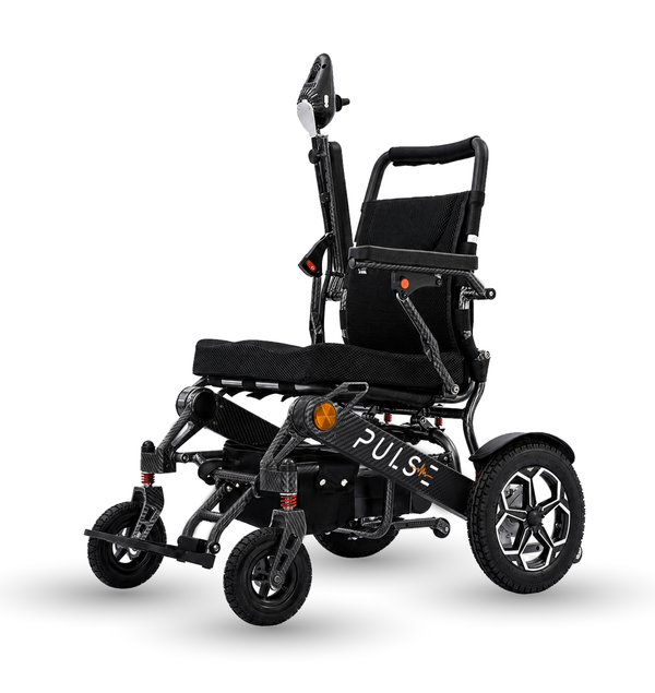 Pulse ComfortRide electric wheelchair, front view