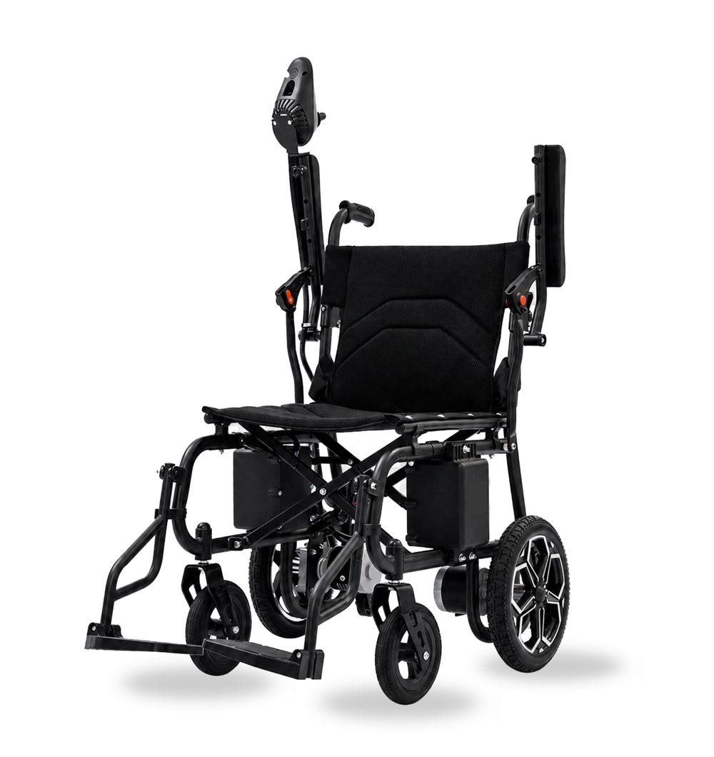 Pulse SlimFold compact electric wheelchair, front view